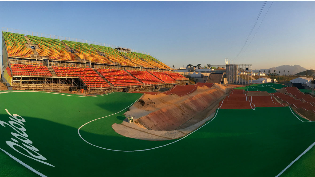 Rio 2016's Olympic BMX Stadium located in the Deodoro zone.