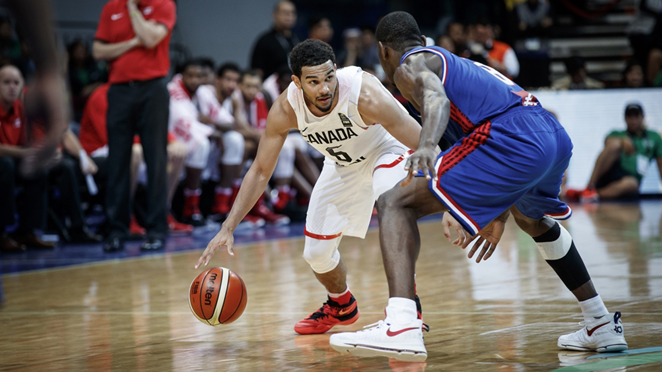 Cory Joseph had a team high 20 points in Canada's loss to France in the final of the Olympic qualification tournament on July 10, 2016 in Manila. (Photo: FIBA)