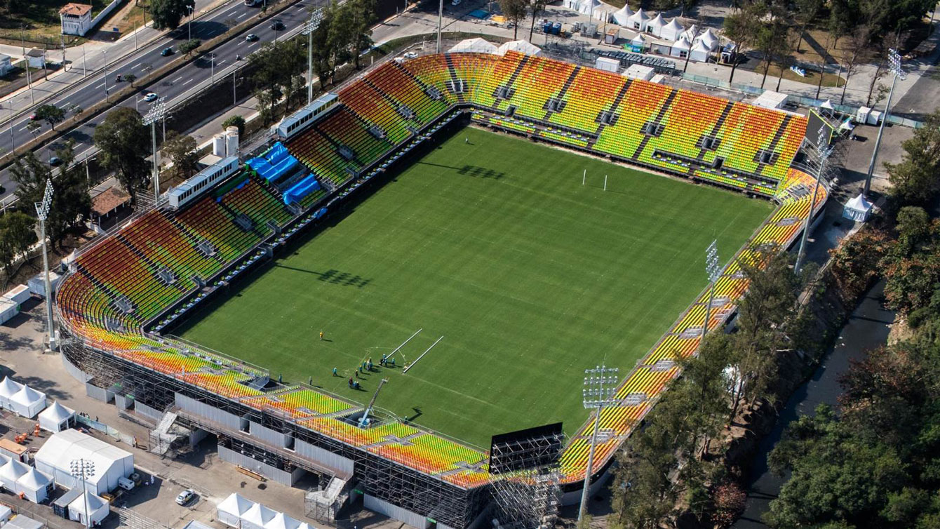 An aerial view of Deodoro Stadium, the first Olympic rugby sevens venue. (Photo: Rio 2016)