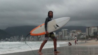 Surfer at Ipanema beach
