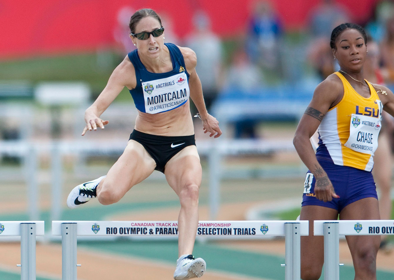 Noelle Montcalm won the women's 400m hurdles with Olympic standard time at Athletics Canada trials on July 8, 2016. 