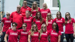 Rio 2016 Rugby Team for Canada after the send-off at Nathan Phillips Square on July 26, 2016. (Tavia Bakowski/COC)