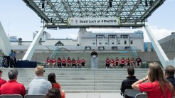 Rio 2016 Rugby Team for Canada during the send-off at Nathan Phillips Square on July 26, 2016. (Tavia Bakowski/COC)