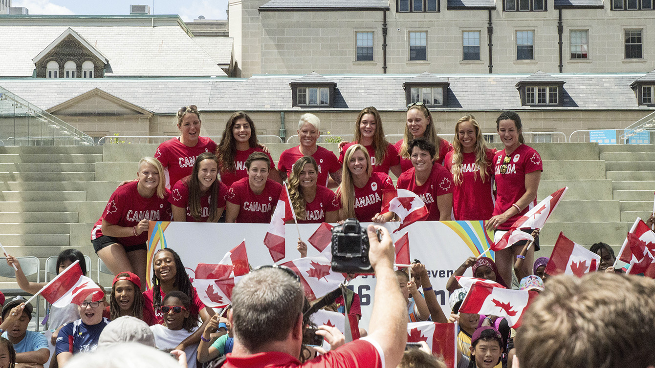 Rio 2016 Rugby Team for Canada during the send-off at Nathan Phillips Square on July 26, 2016. (Tavia Bakowski/COC)
