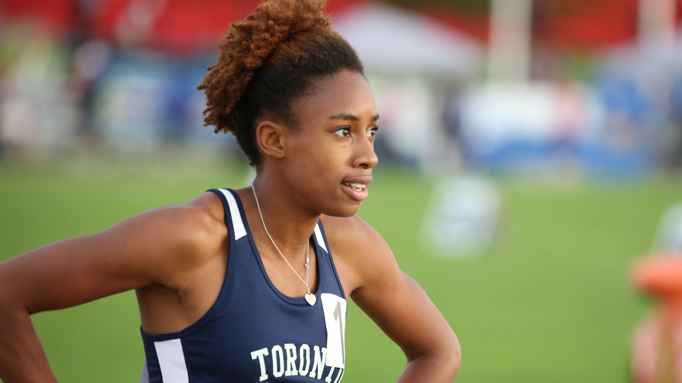 Micha Powell's reaction after her 400m semifinal race at Olympic trials on July 8, 2016. 