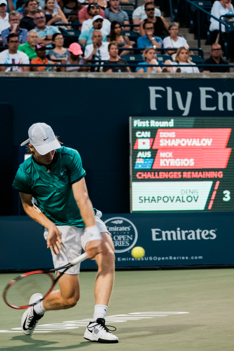 Denis getting ready to return a shot