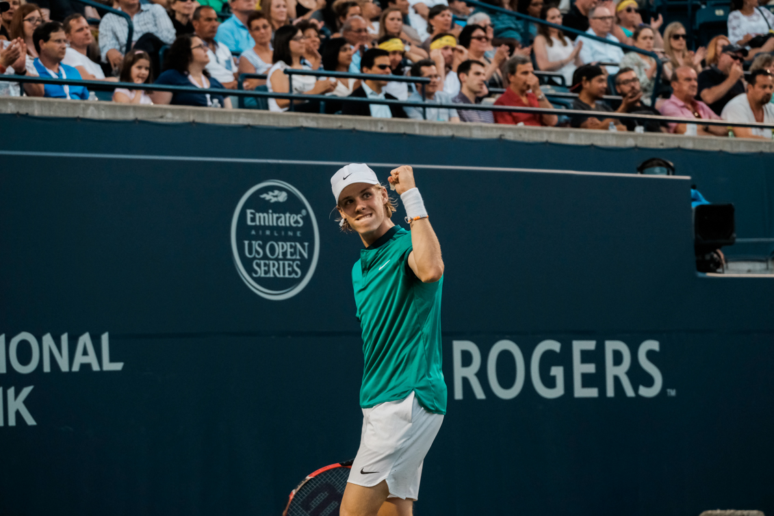 Denis celebrating with a fist pump