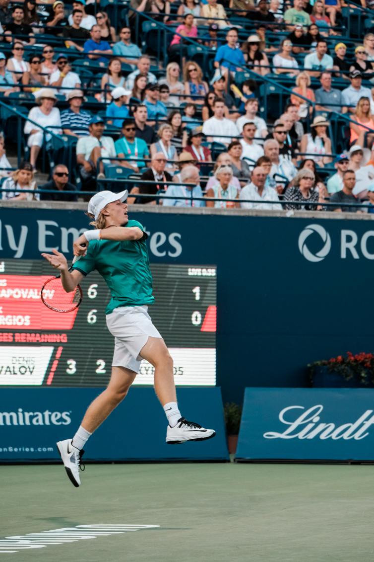 Denis Shap defeated Nick Kyr in first round action of the Rogers Cup on July 25, 2016 in Toronto. (Thomas Skrlj / COC)