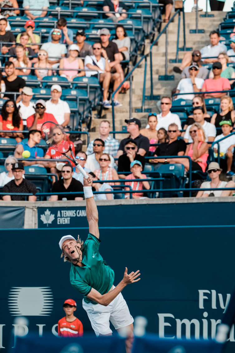 Denis Shap defeated Nick Kyr in first round action of the Rogers Cup on July 25, 2016 in Toronto. (Thomas Skrlj / COC)