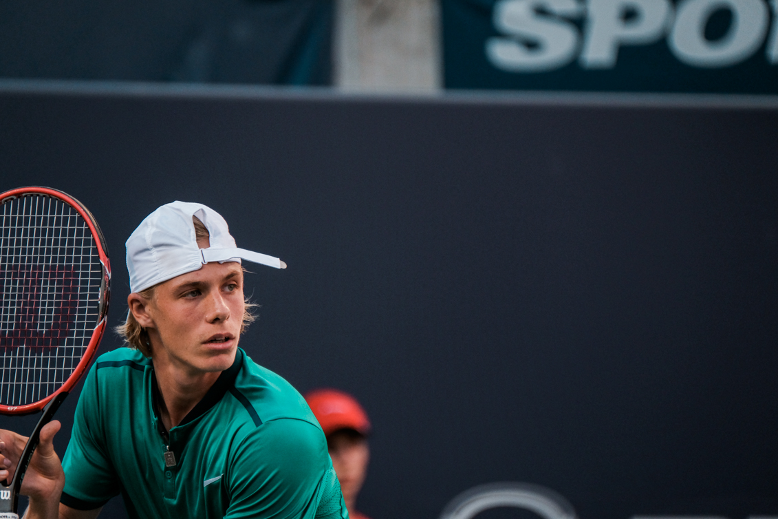 Denis getting ready to return a shot