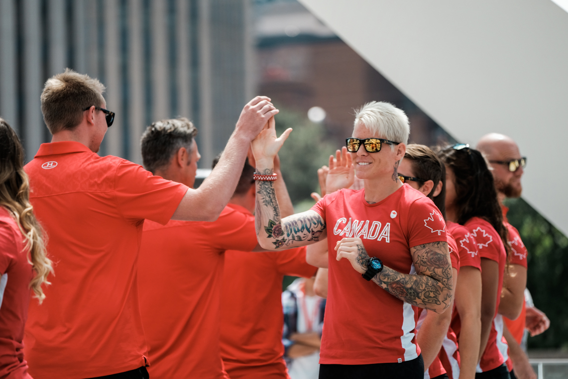 Canada's Rio 2016 Women's Rugby Sevens send-off at Toronto Nathan Phillips Square on July 26, 2016