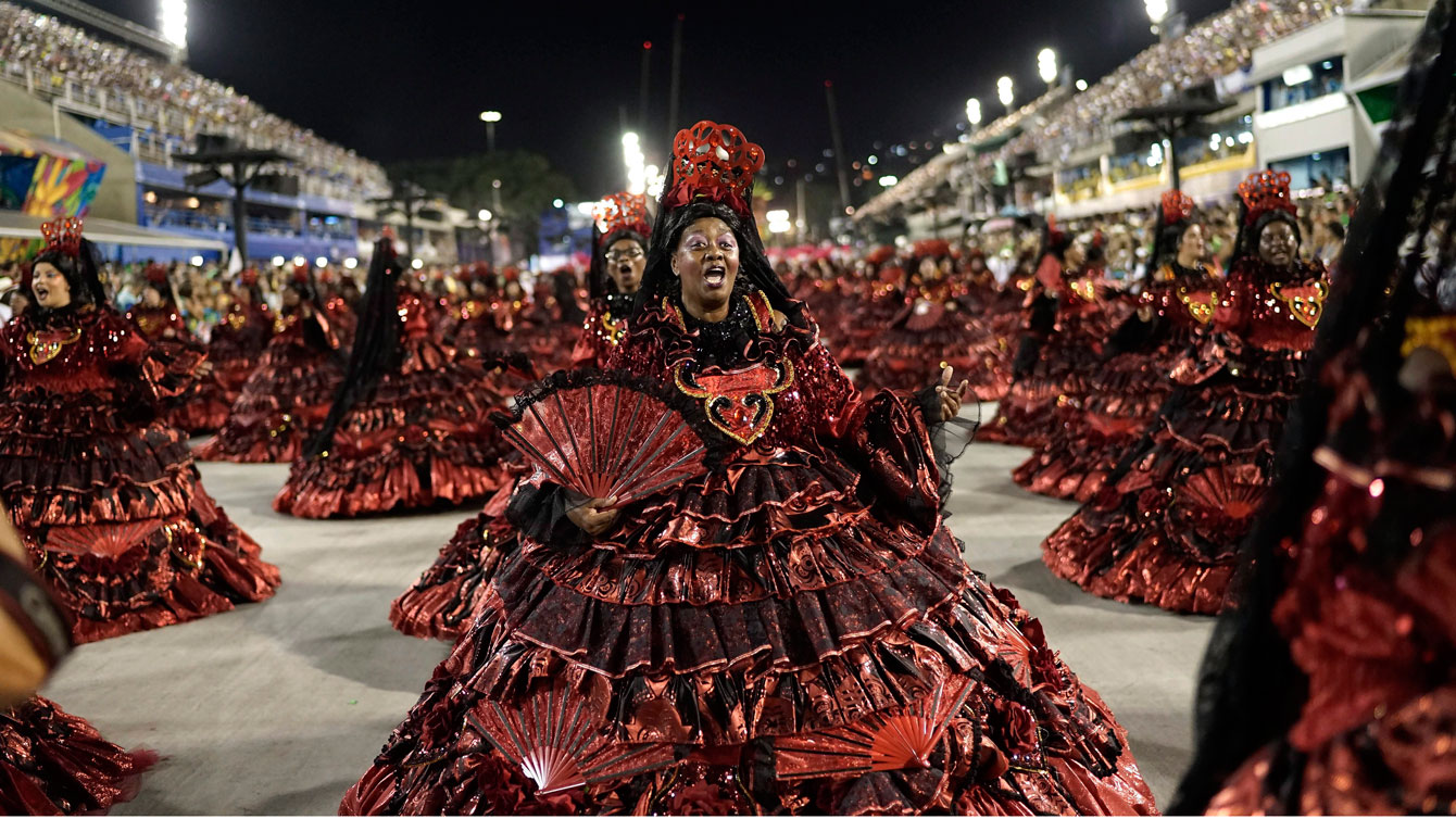 Salgueiro samba school parade during Carnival celebrations at the Sambadrome in Rio de Janeiro, Brazil, 2016. (AP Photo/Leo Correa)