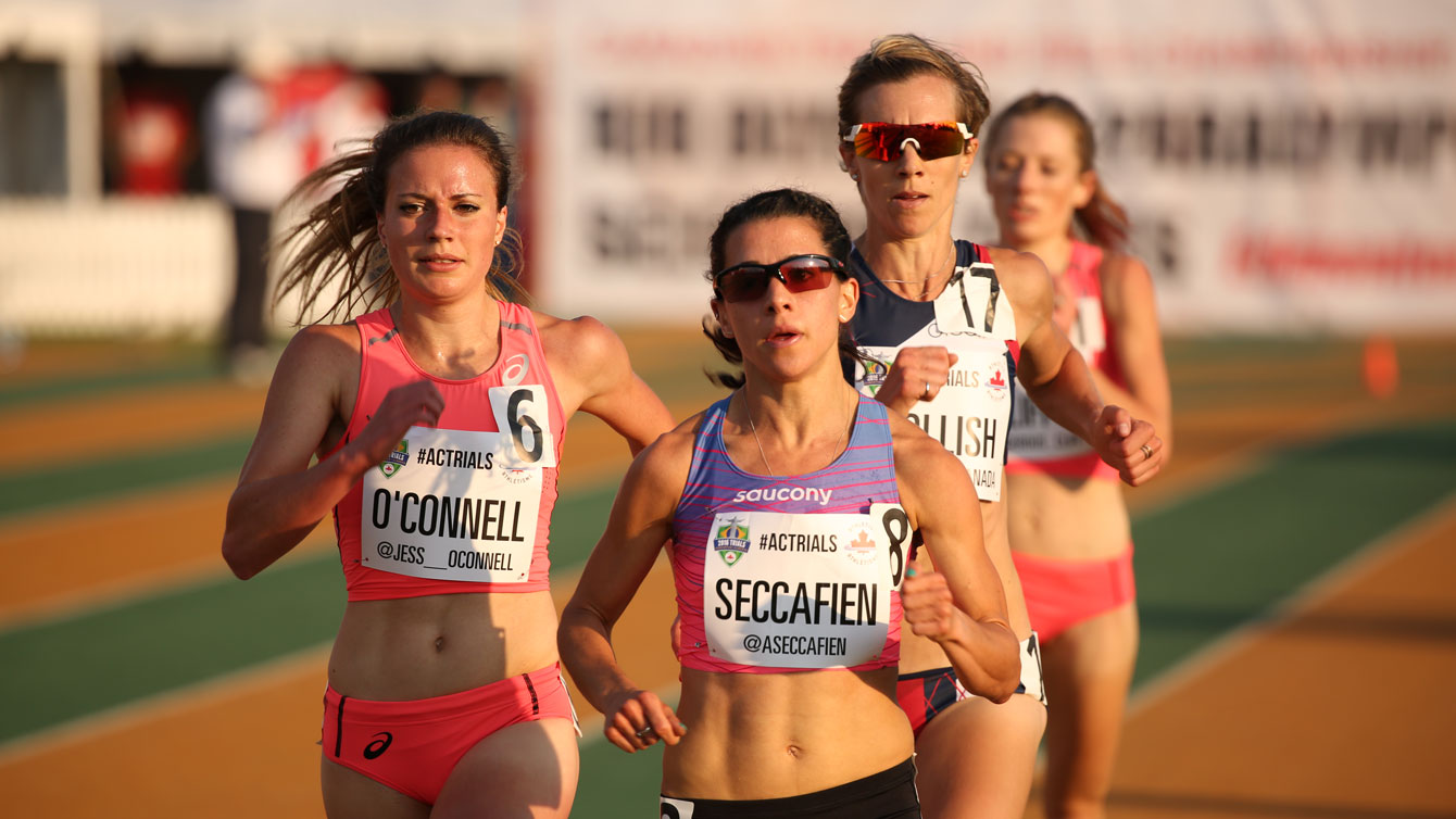 Andrea Seccafien on her way to winning the women's 5000m at Olympic trials on July 7, 2016. 