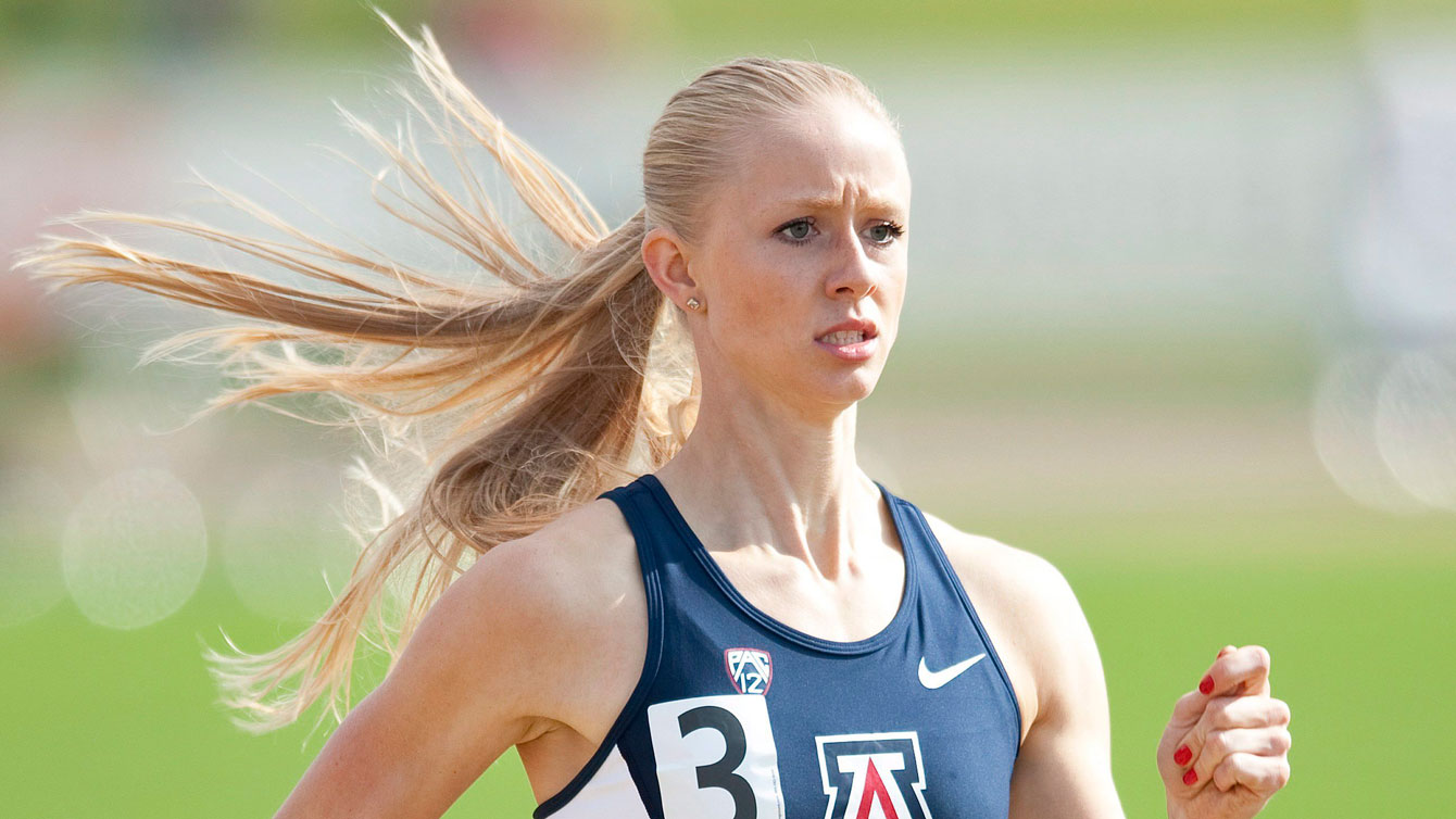 Sage Watson runs her semifinal heat during Athletics Canada Olympic trials on July 7, 2016. 