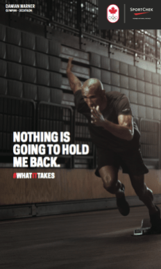 Decathlete Damian Warner's poster for #WhatItTakes series for Rio 2016.