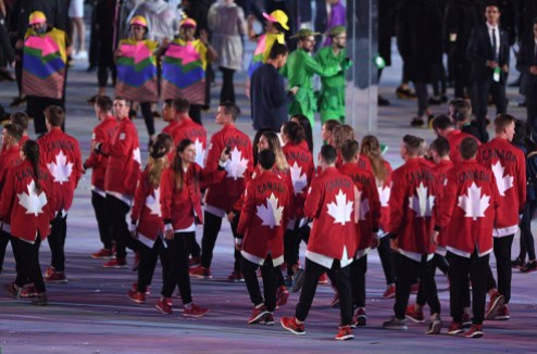 OLY Opening Ceremonies 20160805 Canadian athletes take part in the opening ceremonies at the 2016 Olympic Games in Rio de Janeiro, Brazil on Friday, Aug. 5, 2016. THE CANADIAN PRESS/Sean Kilpatrick