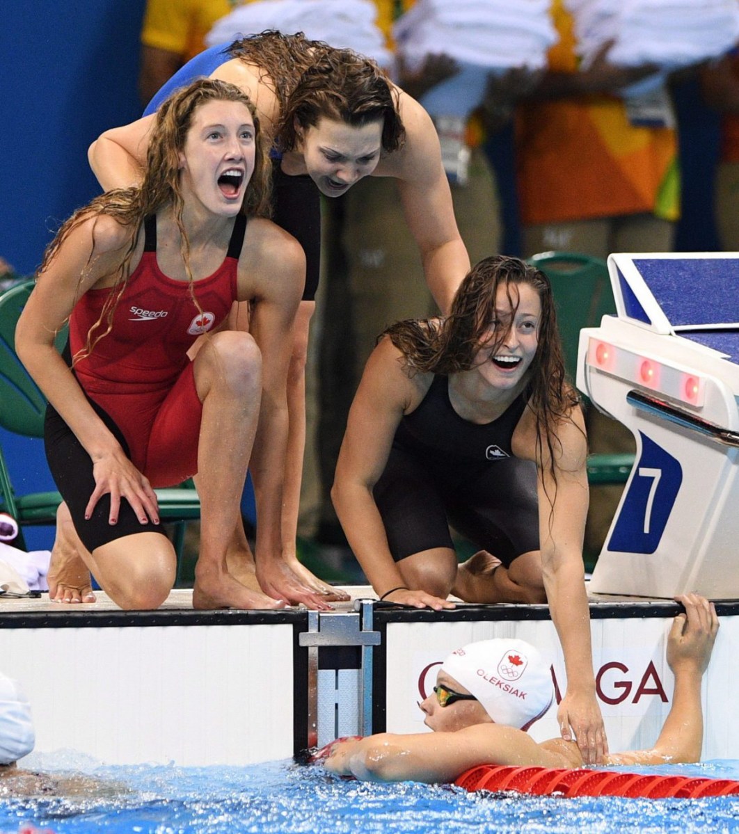 Rio 2016: 200m freestyle relay - Taylor Ruck, Brittany MacLean, Katerine Savard and Penny Oleksiak