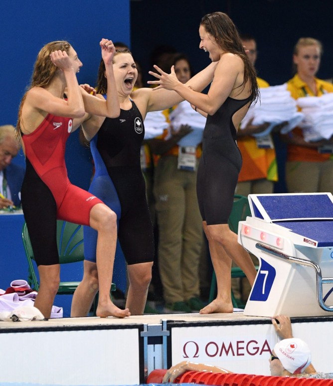 Rio 2016: 200m freestyle relay - Taylor Ruck, Brittany MacLean, Katerine Savard and Penny Oleksiak