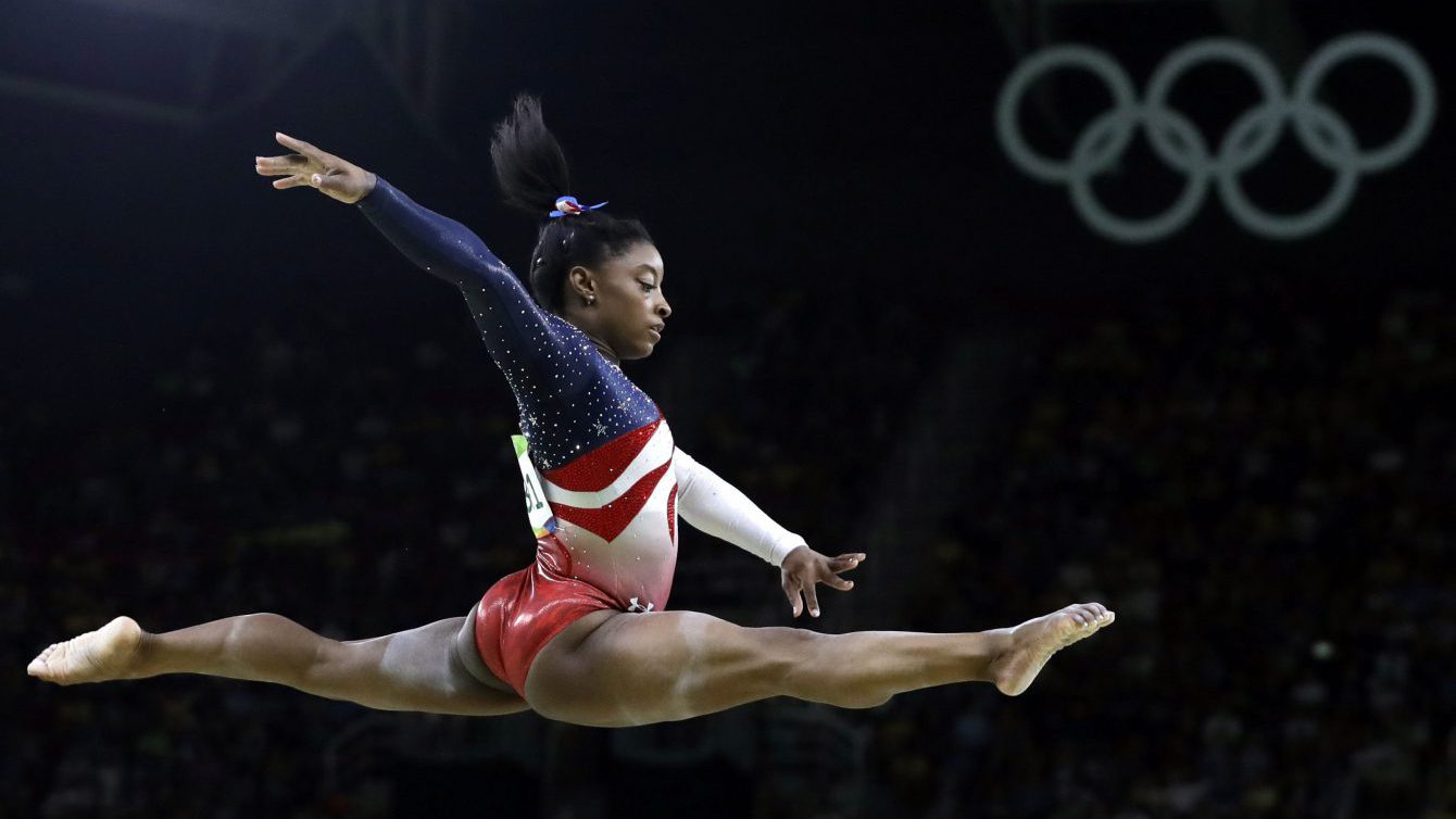 United States' Simone Biles performs on the balance beam during the artistic gymnastics women's team final at the Rio 2016, Rio de Janeiro, Brazil. (AP Photo/Rebecca Blackwell, File)