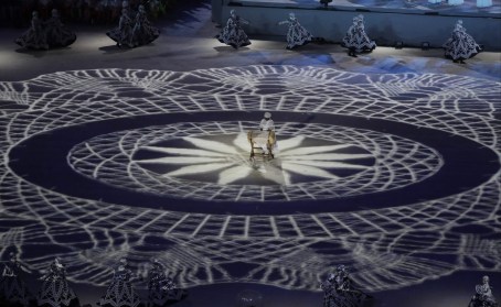 Artists perform during the closing ceremony in the Maracana stadium at the 2016 Summer Olympics in Rio de Janeiro, Brazil, Sunday, Aug. 21, 2016. (AP Photo/Chris Carlson)