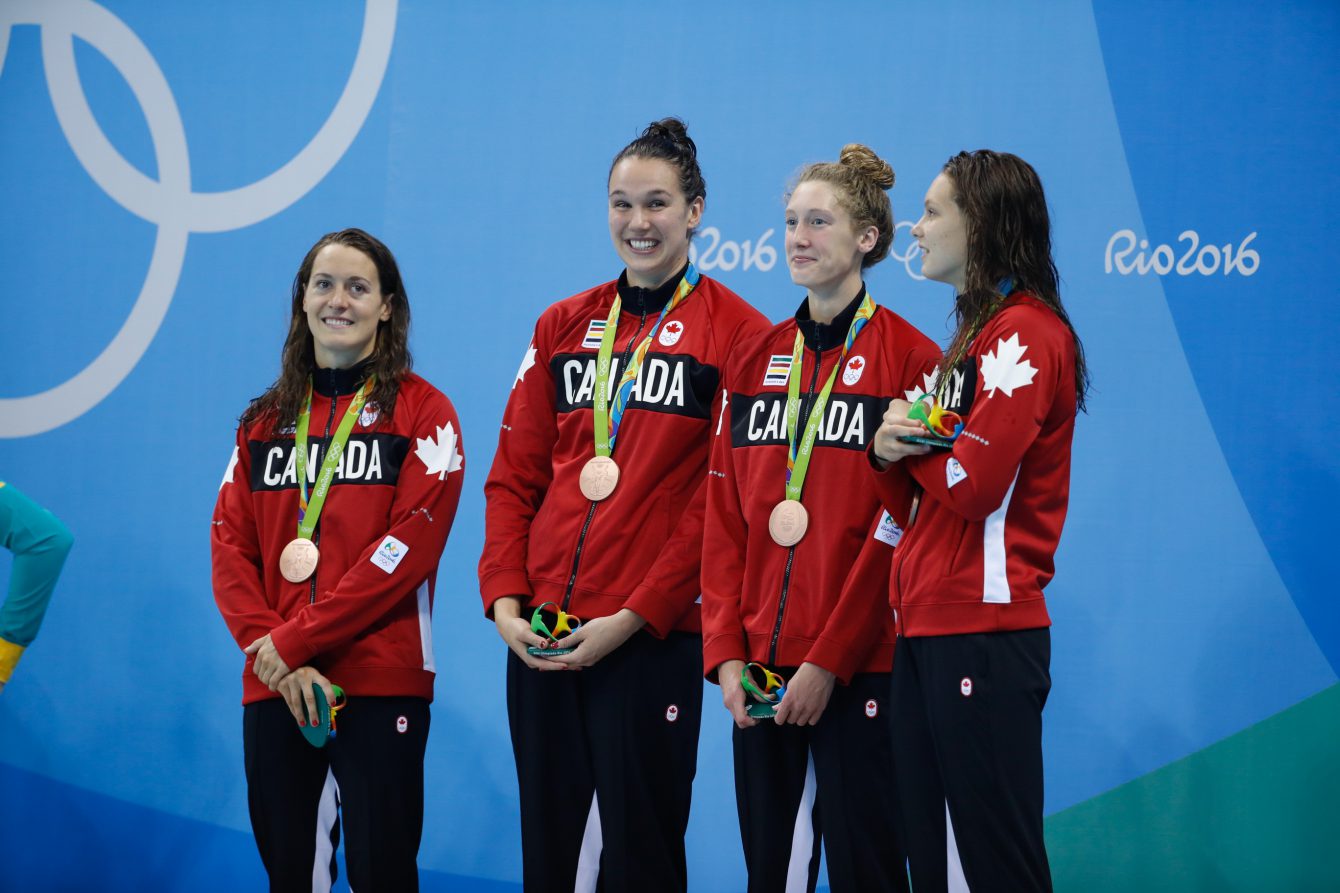 Women's 4X100m Freestyle Relay Team, Rio 2016, August 6, 2016. COC Photo/Mark Blinch