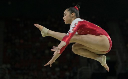 Rio 2016: Rose Woo Rose Woo during the artistic gymnastics women's qualification at the 2016 Summer Olympics in Rio de Janeiro, Brazil, Sunday, Aug. 7, 2016.