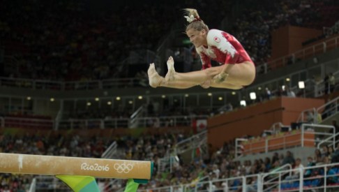 Rio 2016: Brittany Rogers Canada's Brittany Rogers during the artistic gymnastics women's qualification at the 2016 Summer Olympics in Rio de Janeiro, Brazil, Sunday, Aug. 7, 2016.