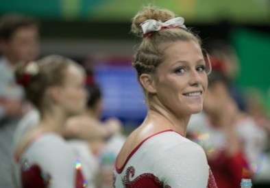 Rio 2016: Brittany Rogers Canada's Brittany Rogers during the artistic gymnastics women's qualification at the 2016 Summer Olympics in Rio de Janeiro, Brazil, Sunday, Aug. 7, 2016.