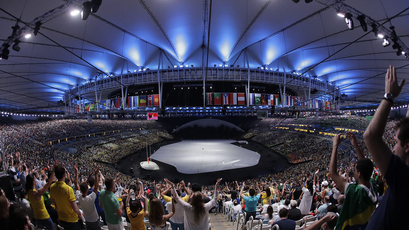 Maracaña Stadium during the Rio 2016 Opening Ceremonies.