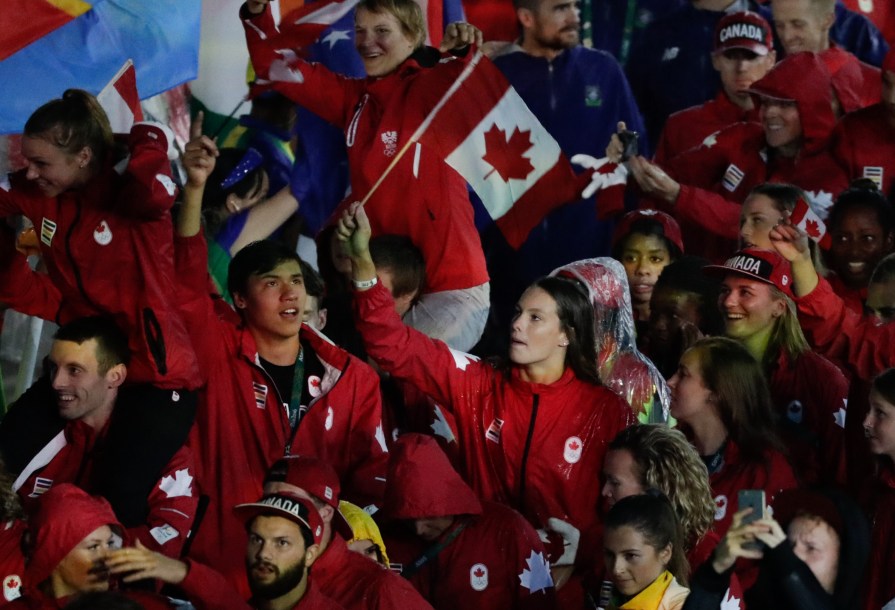 Team Canada marches in to the closing ceremonies at Rio 2016. (COC/Jason Ransom)