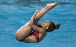Canada's Jennifer Abel during diving practice ahead of the Olympic games in Rio de Janeiro, Brazil, Thursday August 4, 2016. COC Photo/Mark Blinch