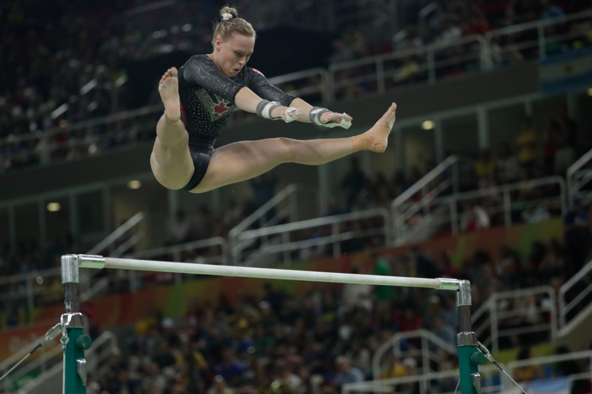 Ellie Black on uneven bars at Rio 2016