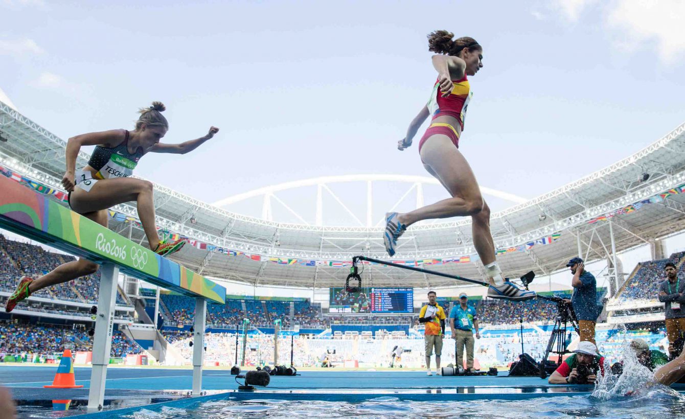 Canada's Erin Teschuk competes in the 3000m Steeplechase at the Olympic games in Rio de Janeiro, Brazil, Saturday, August 13, 2016. COC Photo by Jason Ransom