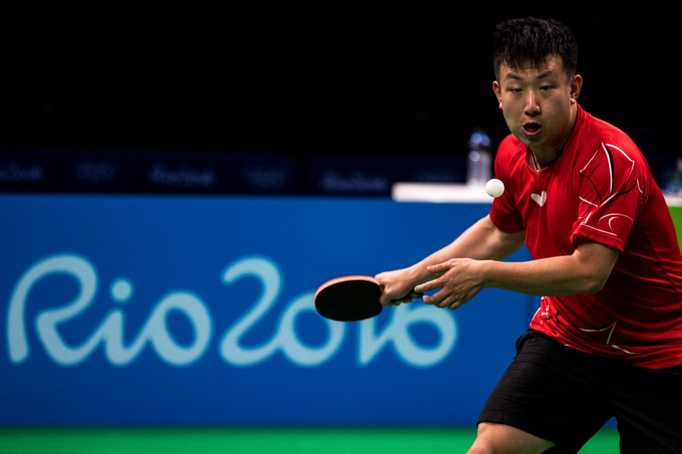 Team Canada's` Eugene Wang, table tennis, practices in Rio Centro Park ahead of the Olympic games in Rio de Janeiro, Brazil, Wednesday August 3, 2016. COC Photo/David Jackson