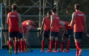 Team Canada players chat during a break in the action during a friendly match against New Zealand at the Olympic games in Rio de Janeiro, Brazil, Monday, August 1, 2016. COC Photo by Jason Ransom