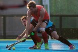 Team Canada's Mark Pearson protects the ball during a friendly match against New Zealand at the Olympic games in Rio de Janeiro, Brazil, Monday, August 1, 2016. COC Photo by Jason Ransom