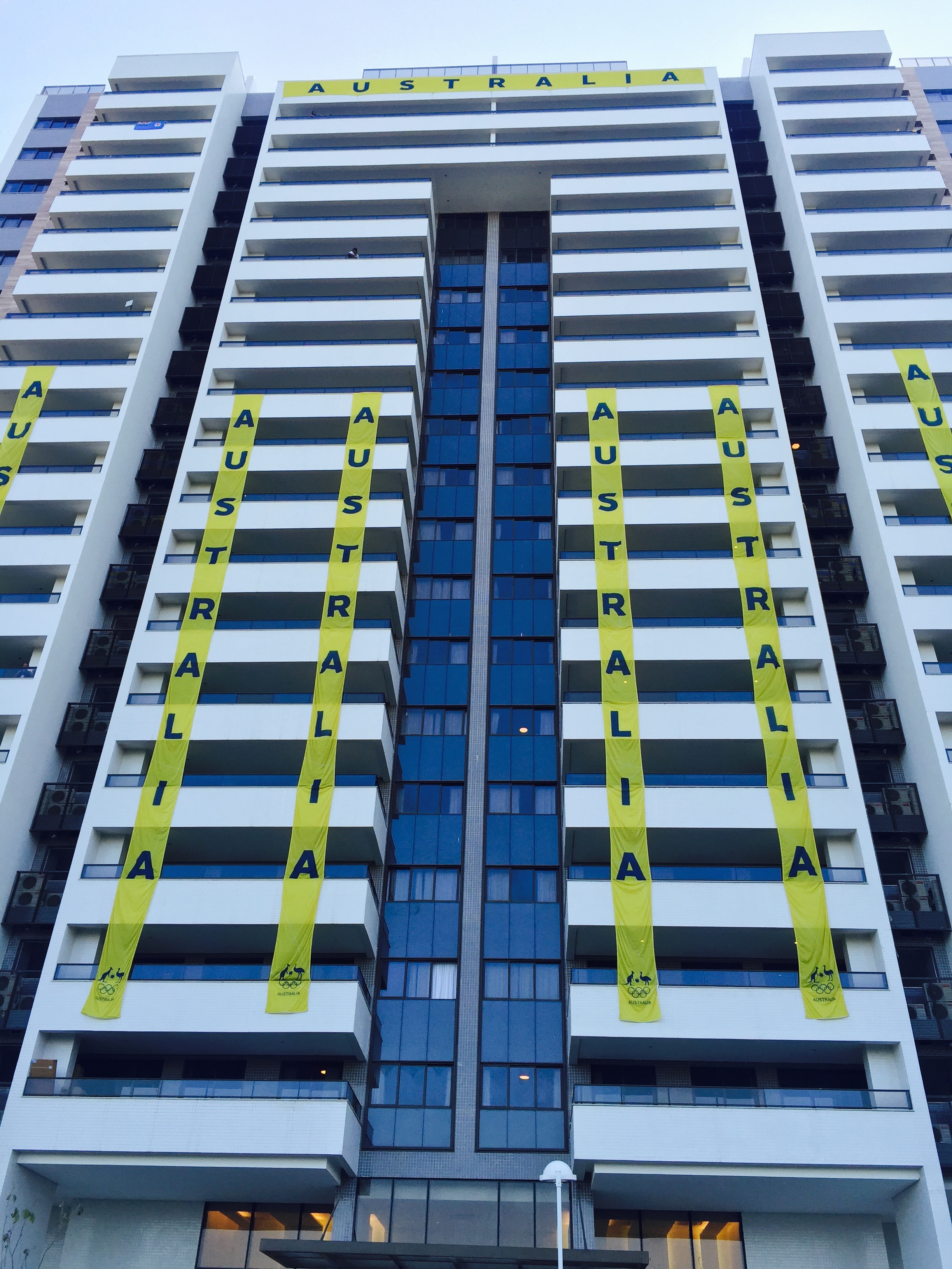 Team Australia has one of the larger displays of national pride in the Village.