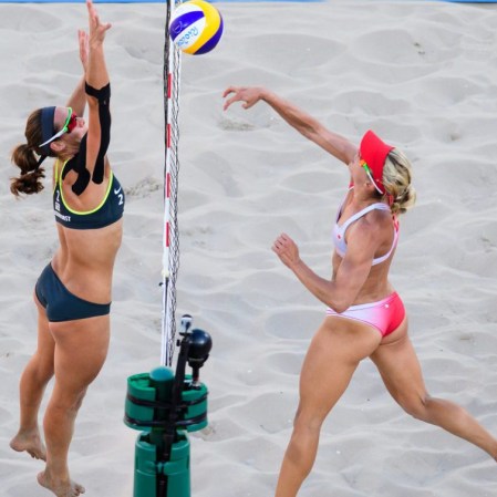 Rio 2016, beach volleyball, Sarah Pavan, Heather Bansley Sarah Pavan and Heather Bansley in action