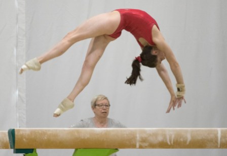 Gymnastics_Training_JasonRansomPhoto-75 Isabela Onyshko works on the beam during a training session at the Olympic games in Rio de Janeiro, Brazil, Sunday, July 31, 2016. COC Photo by Jason Ransom