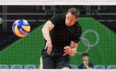 Team Canada's Frederic Winters plays the ball during their men's team volleyball practice ahead of the Olympic games in Rio de Janeiro, Brazil, Wednesday August 3, 2016. COC Photo/Mark Blinch