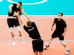 Team Canada's Frederic Winters goes to the play the ball during their men's team volleyball practice ahead of the Olympic games in Rio de Janeiro, Brazil, Wednesday August 3, 2016. COC Photo/Mark Blinch