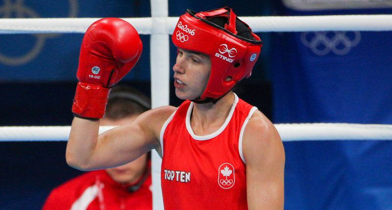 Mandy Bujold in the quarterfinals match against China's Cancan Ren at Rio Centro Park, Rio de Janeiro, Brazil, Tuesday August 16, 2016. COC Photo/David Jackson