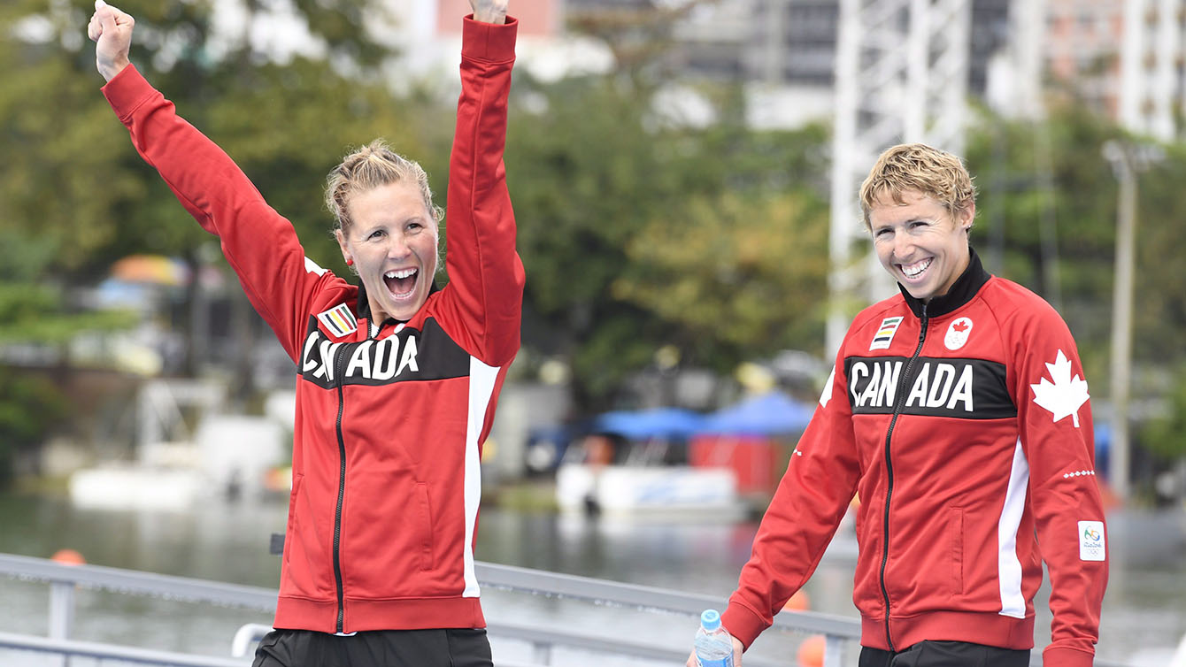 Patricia Obee and Lindsay Jennerich win silver at Rio 2016 on August 12, 2016.