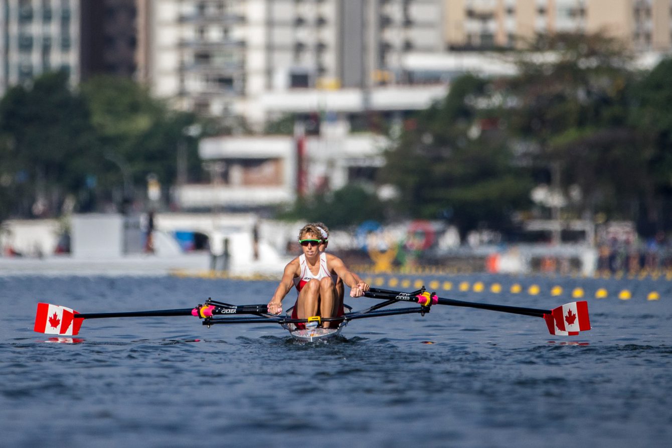 Team Canada's Patricia Obee and Lindsay Jennerich during the women's double sculls semi-final at Lagoa Rowing Stadium, Rio de Janeiro, Brazil, Thursday August 11, 2016. COC Photo/David Jackson