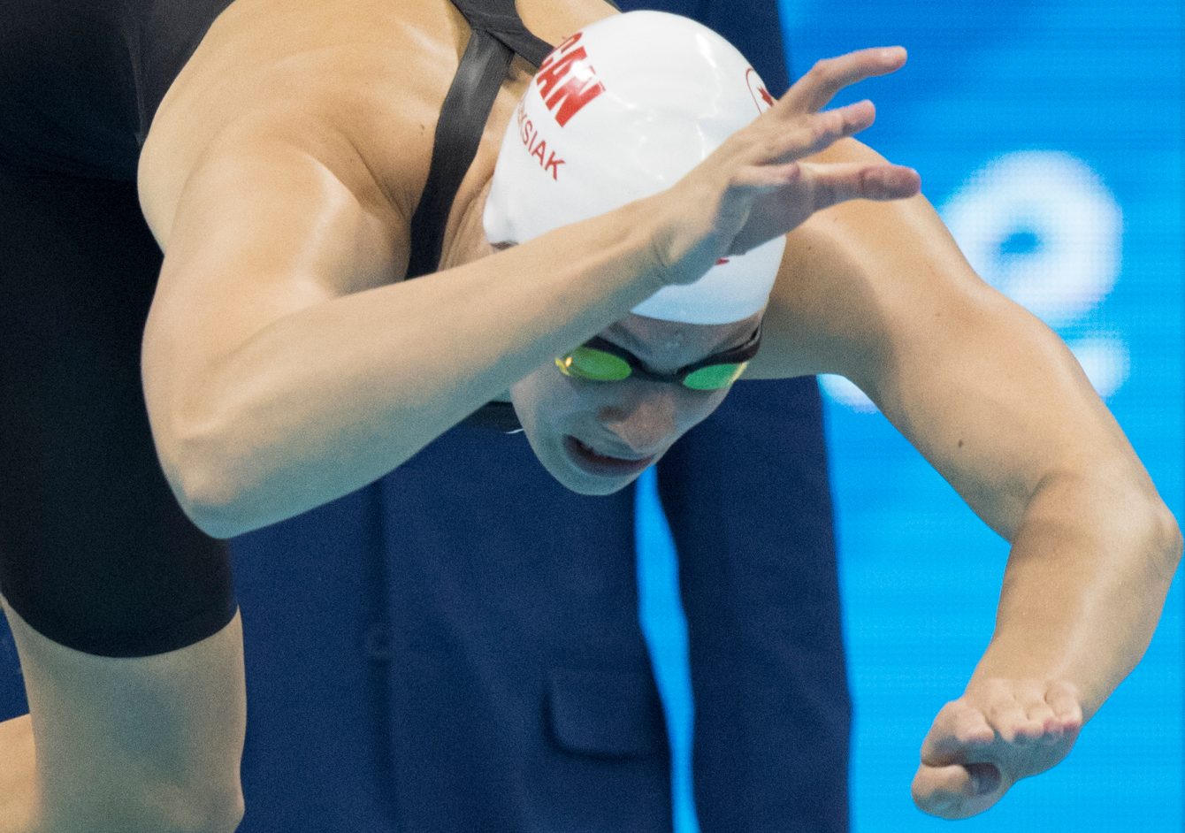 Canada's Penny Oleksiak competes in the women's 100m freestyle semi-final at the Olympic games in Rio de Janeiro, Brazil, Wednesday, August 10, 2016. COC Photo by Jason Ransom