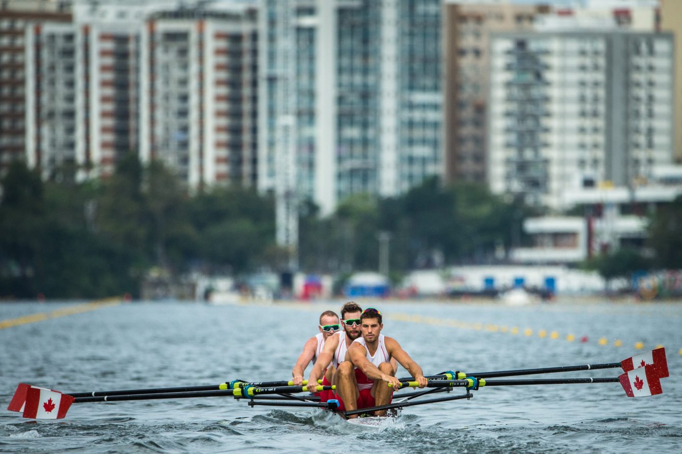 Team Canada's Will Crothers, Tim Schrijver, Conlin McCabe, and Kai Langerfeld, RIo 2016. August 11, 2016. COC Photo/David Jackson