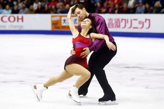 Canada's Lubov Ilyushechkina and Dylan Moscovitch performs in the Pairs Free Skating Program during the 2016 Skate Canada International competition in Mississauga, Ont., on Saturday, October 29, 2016. THE CANADIAN PRESS/Mark Blinch