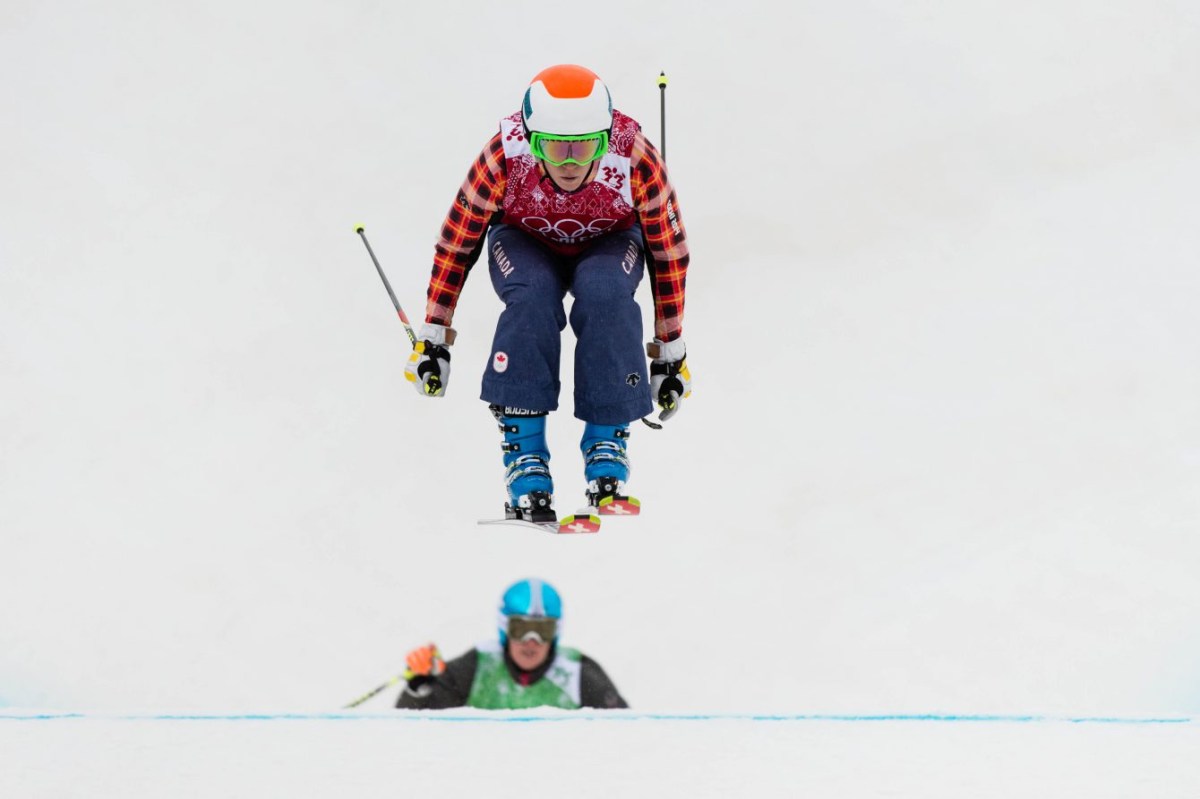 Simmerling jumping on skis