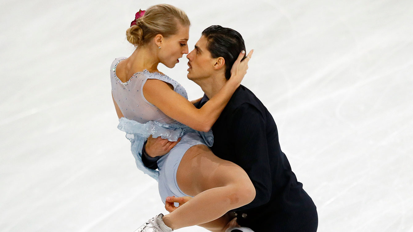 Piper Gilles and Paul Poirier compete at the ISU Grand Prix in Paris on Nov. 12, 2016. (AP Photo/Francois Mori)