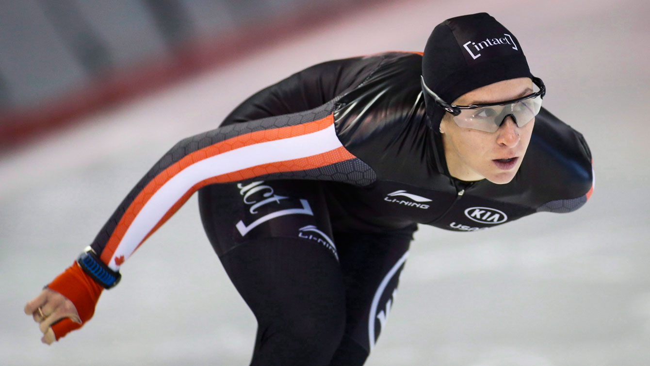 vanie Blondin skates at the Olympic Oval in Calgary, THE CANADIAN PRESS/Jeff McIntosh